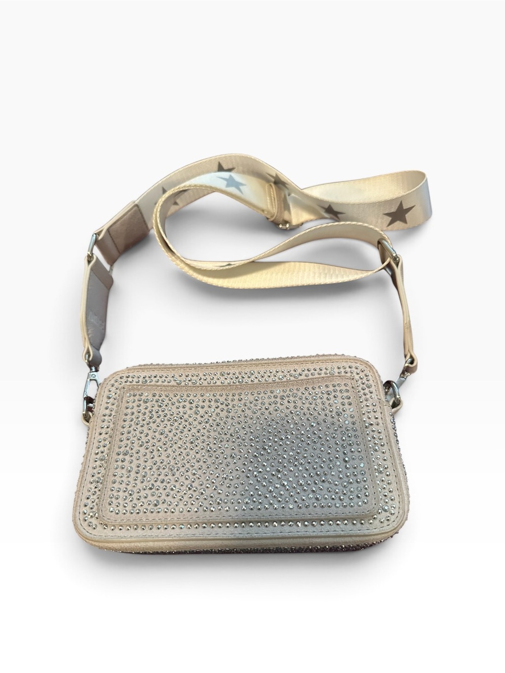 Vintage Havana Beige Crossbody with Silver Crystal Front and Black Star - Picture 4 of 6